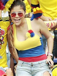 Sport and Fitness: cute football fan girls