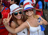 Sport and Fitness: cute football fan girls