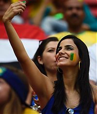 Sport and Fitness: cute football fan girls