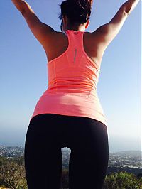 Sport and Fitness: young sport girl in tight yoga pants