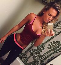 Sport and Fitness: young sport girl in tight yoga pants