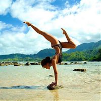 Sport and Fitness: flexible gymnastic girl