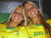 Sport and Fitness: cute football fan girls