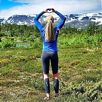 Sport and Fitness: young sport girl in tight yoga pants