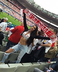 Sport and Fitness: cute football fan girls