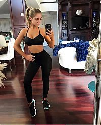 Sport and Fitness: young sport girl in tight yoga pants