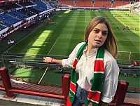 Sport and Fitness: cute football fan girls