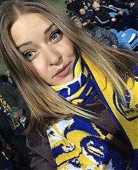 Sport and Fitness: cute football fan girls