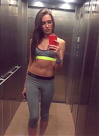 Sport and Fitness: young sport girl in tight yoga pants