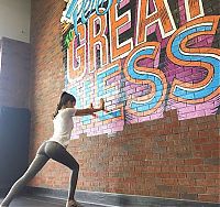 Sport and Fitness: young sport girl in tight yoga pants