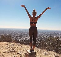 Sport and Fitness: young sport girl in tight yoga pants