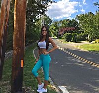 Sport and Fitness: young sport girl in tight yoga pants