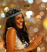 Celebrities: Kaiane Aldorino, from Gibraltar, 23 year old winner of the contest Miss World 2009