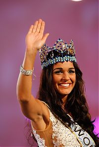 Celebrities: Kaiane Aldorino, from Gibraltar, 23 year old winner of the contest Miss World 2009