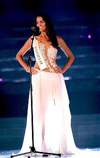 Celebrities: Kaiane Aldorino, from Gibraltar, 23 year old winner of the contest Miss World 2009