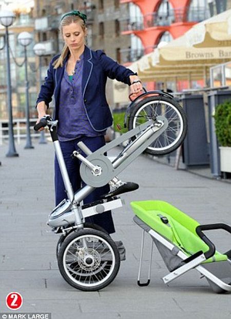 stroller and bike