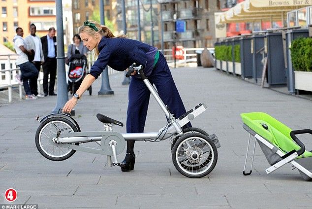 stroller and bike