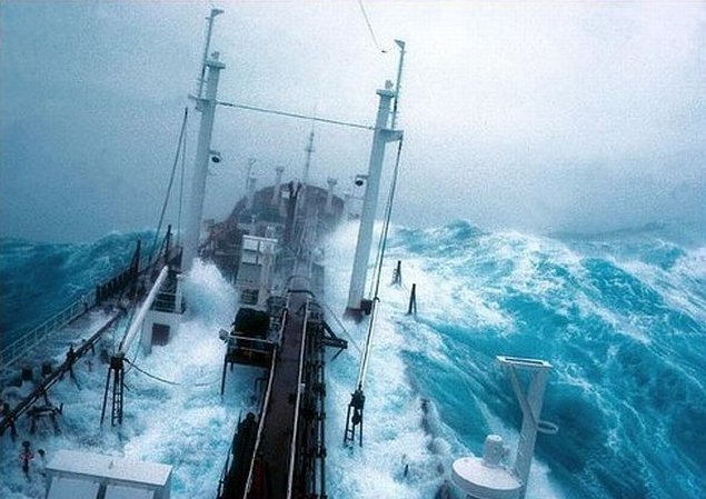 ship in a storm