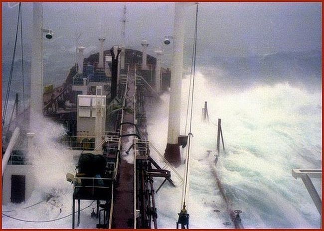 ship in a storm