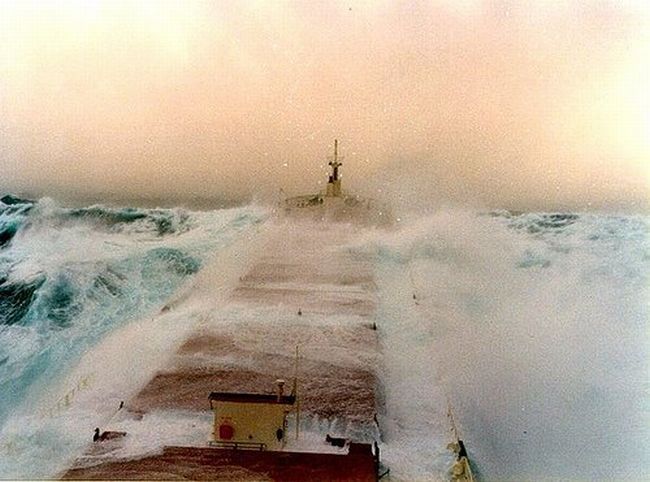 ship in a storm