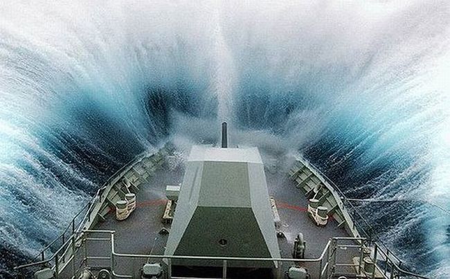 ship in a storm