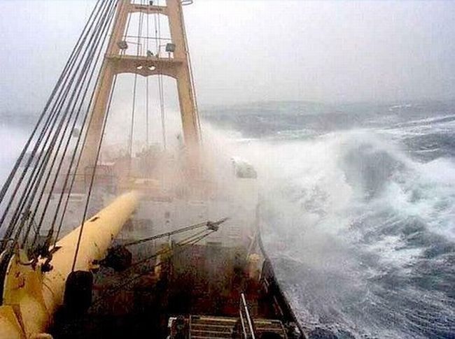 ship in a storm