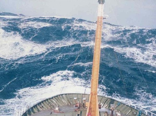 ship in a storm