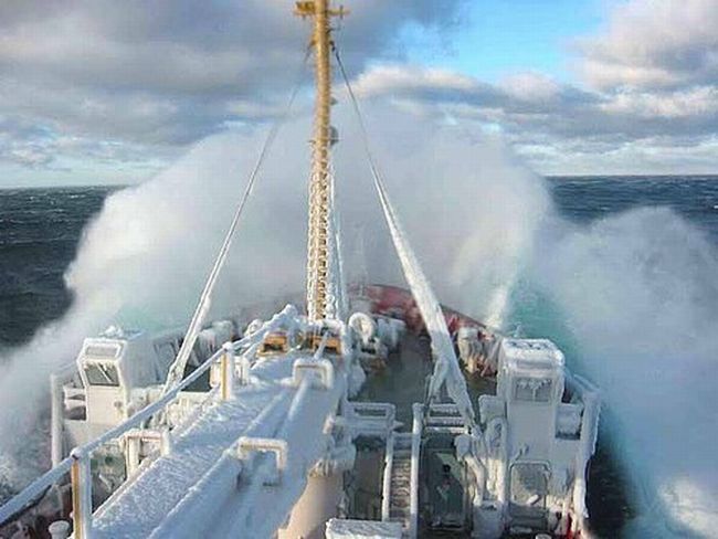 ship in a storm