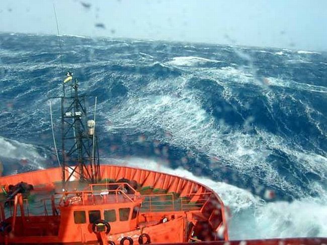 ship in a storm