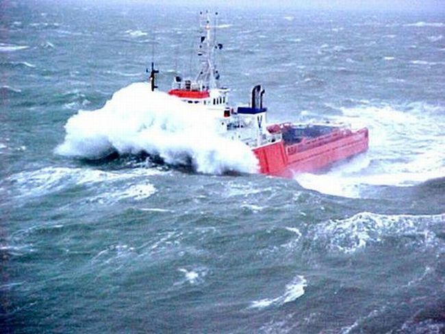 ship in a storm