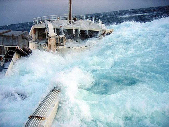 ship in a storm