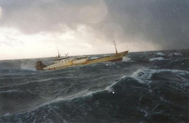 ship in a storm