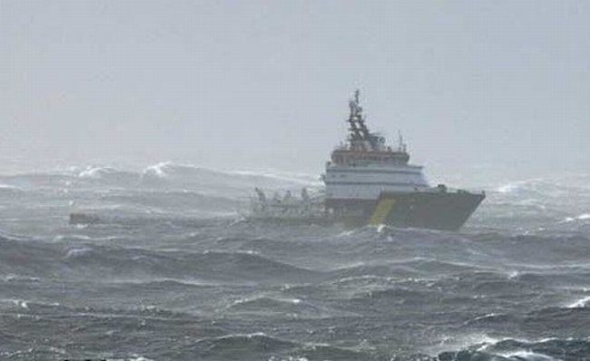 ship in a storm