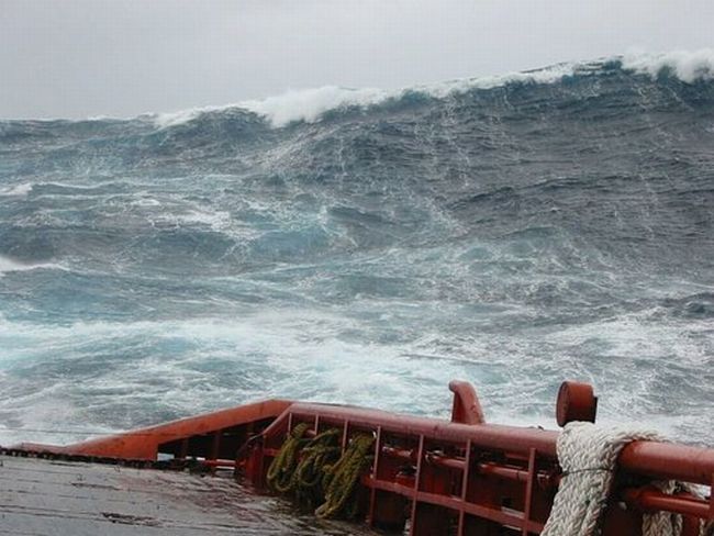 ship in a storm