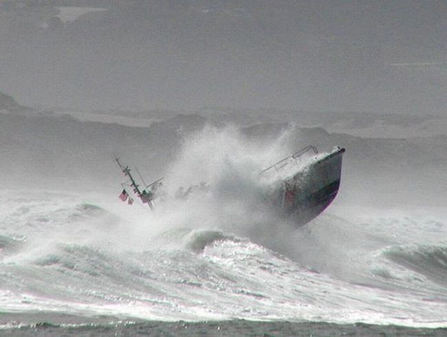 ship in a storm