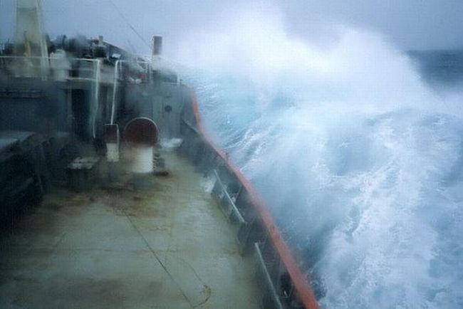 ship in a storm