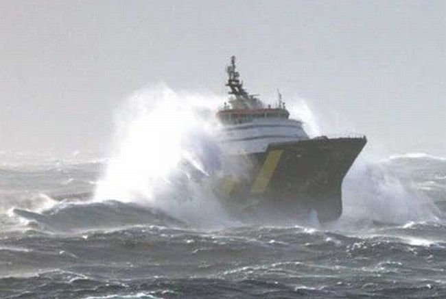 ship in a storm