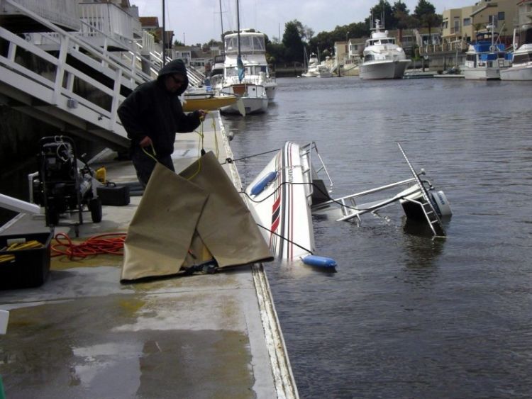 sunk yachts