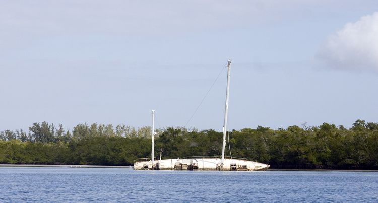 sunk yachts