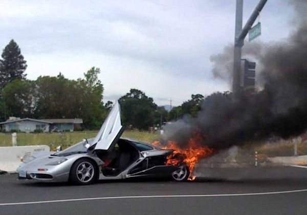 McLaren F1 for 2 million dollars burned, Santa Roca, California, United States