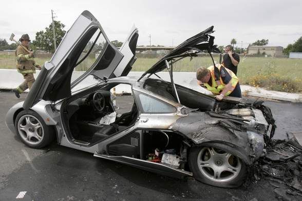 McLaren F1 for 2 million dollars burned, Santa Roca, California, United States