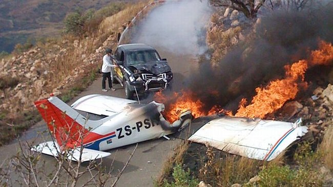 the plane fell on a jeep