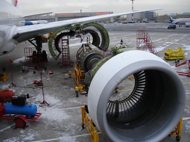 Engine of the plane