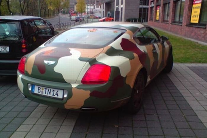 camouflaged cars