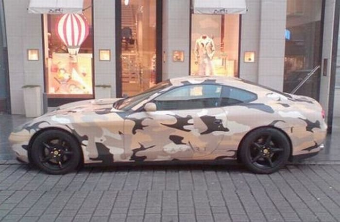 camouflaged cars