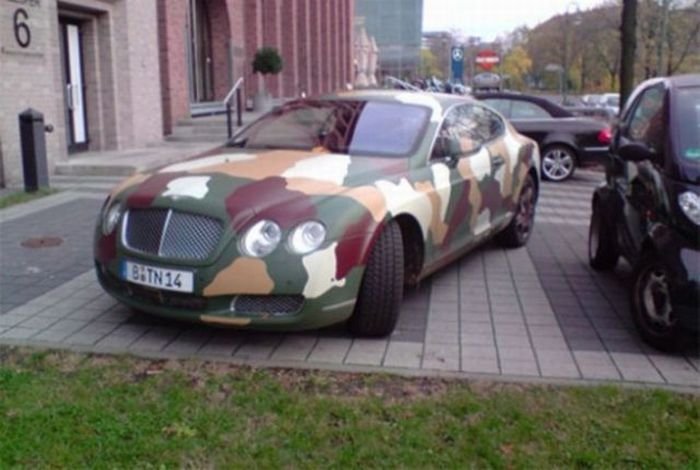 camouflaged cars