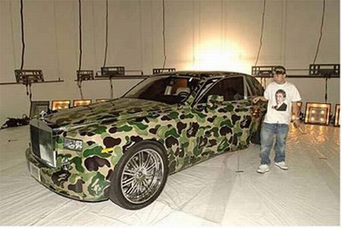 camouflaged cars