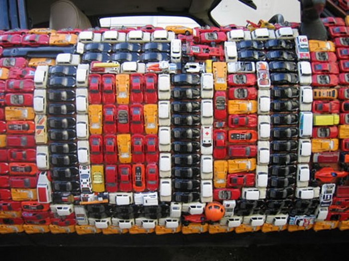 Ford Capri, sticked with 4000 toy cars