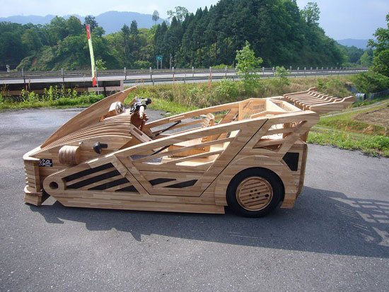 Wooden sports car