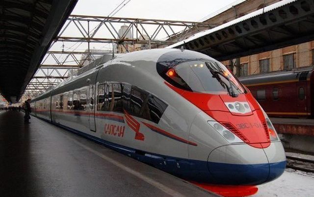 Russia´s first high speed train Sapsan, Moscow to St. Petersburg